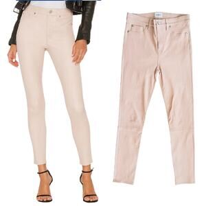 HUDSON Leather Jeans Barbara High Rise Pants Size 29 Blush Pink